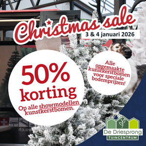 Het weekend van 3 & 4 januari: kunstkerstbomen showmodellen uitverkoop!