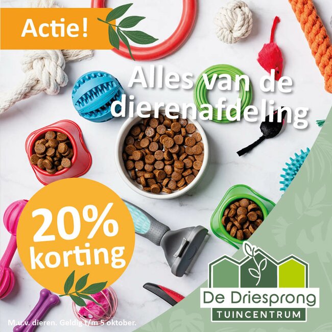 20% Dierendag korting!