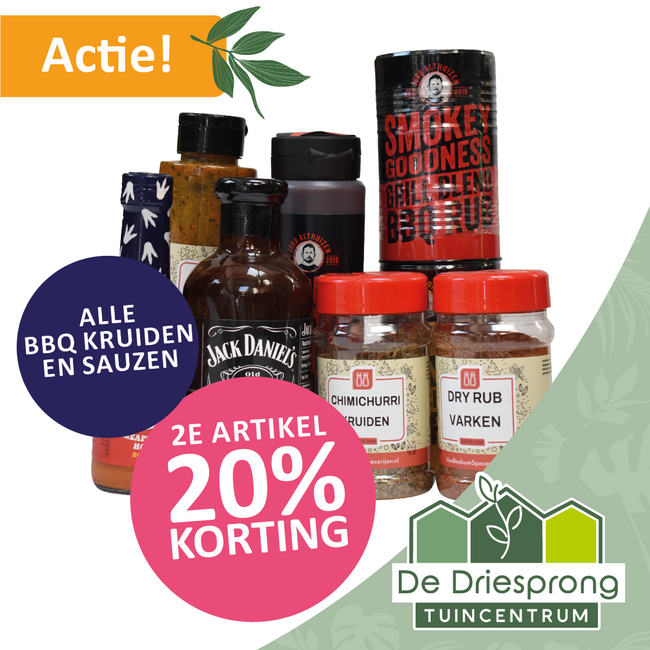 Alle  BBQ Kruiden en sauzen 2e artikel 20% korting!