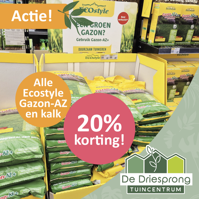 Alle Ecostyle Gazon-AZ en kalk nu 20% korting!