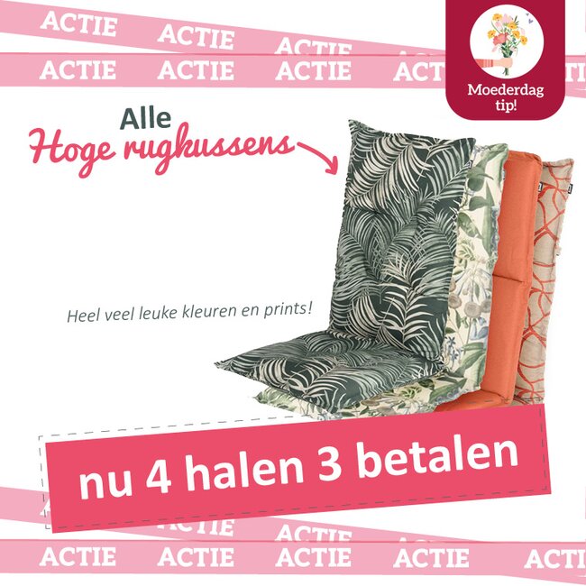 Alle hoge rugkussens 4 halen 3 betalen!