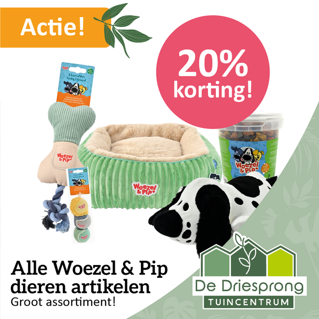 Alle Woezel & Pip dierenartikelen 20% korting