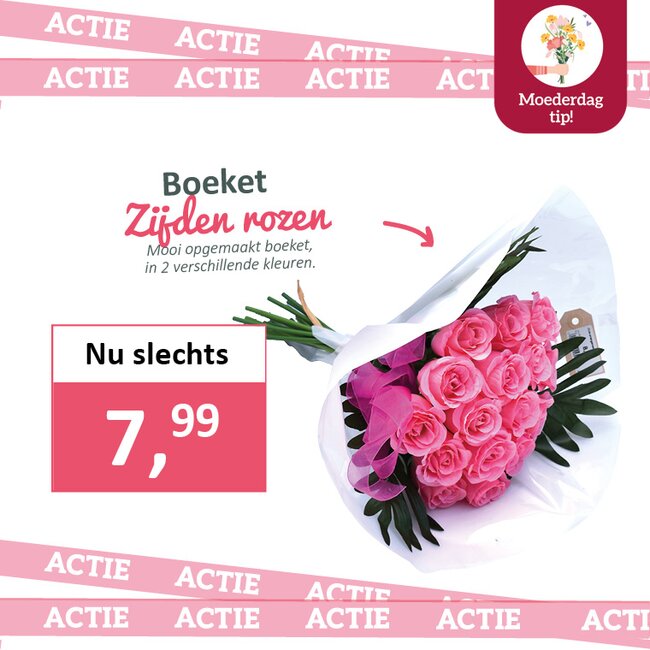 Boeket zijden rozen