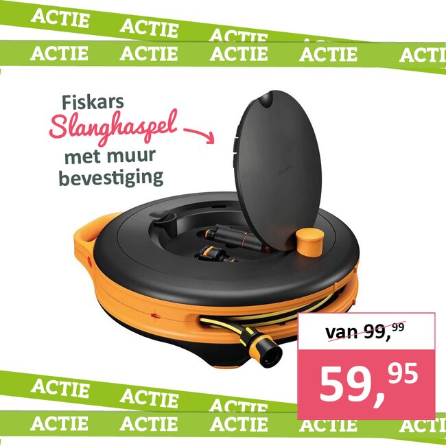 Fiskars slanghaspel met muurbevestiging