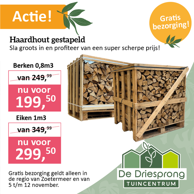 Haardhout gestapeld - Gratis Bezorgd!