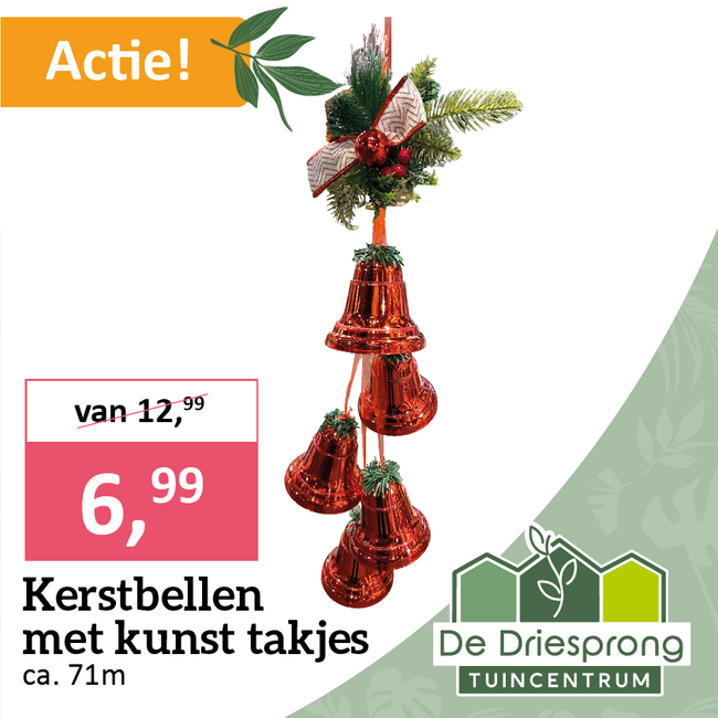 Kerstbellen met kunst takjes