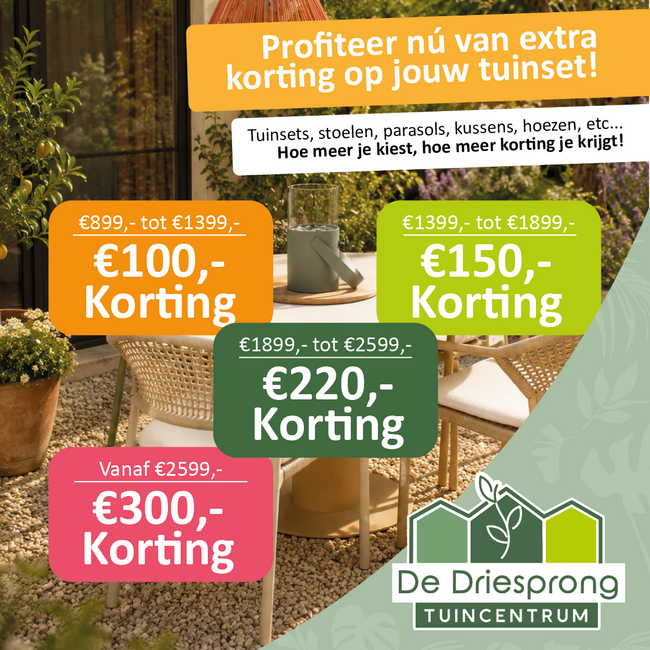 Profiteer nú van extra korting op jouw tuinset!