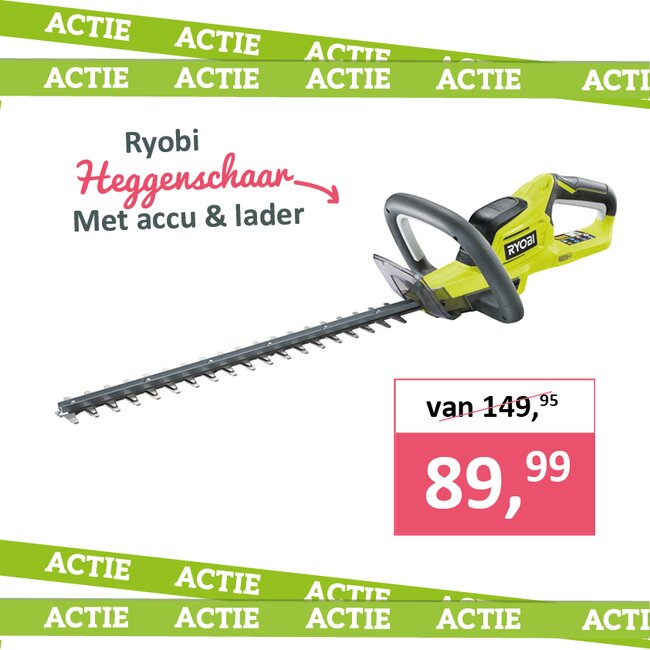 Ryobi heggenschaar met accu & lader