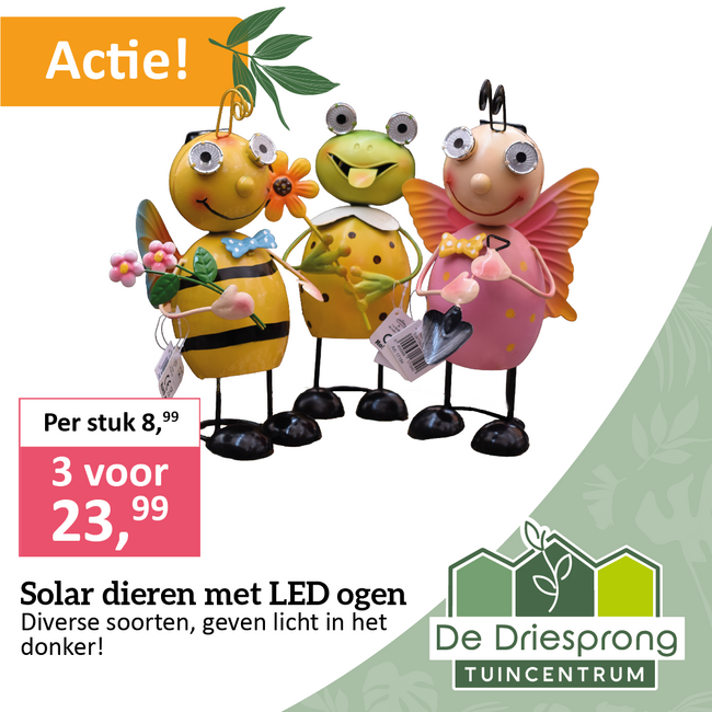 Solar dieren met LED ogen